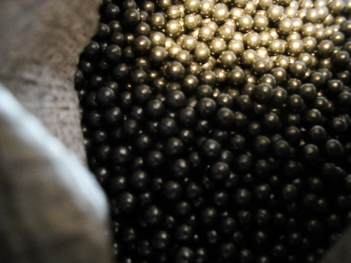 close-up of BBs in bag Nissim Schaul
