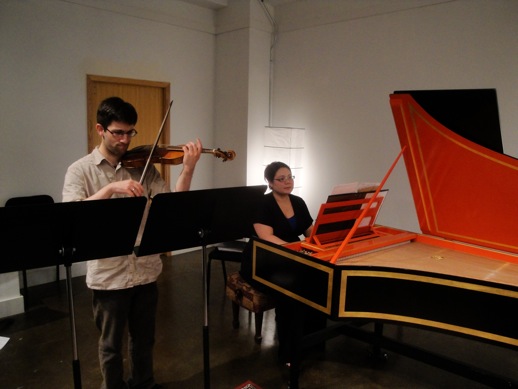 Marc Levine and Tami Morse rehearsing Nuevos Misterios by Nissim Schaul